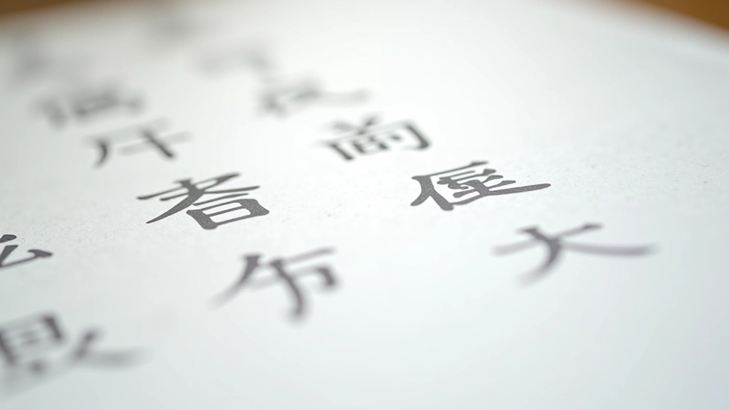 Close-up view of Traditional Chinese characters and Latin letters displayed side-by-side on high-resolution screen