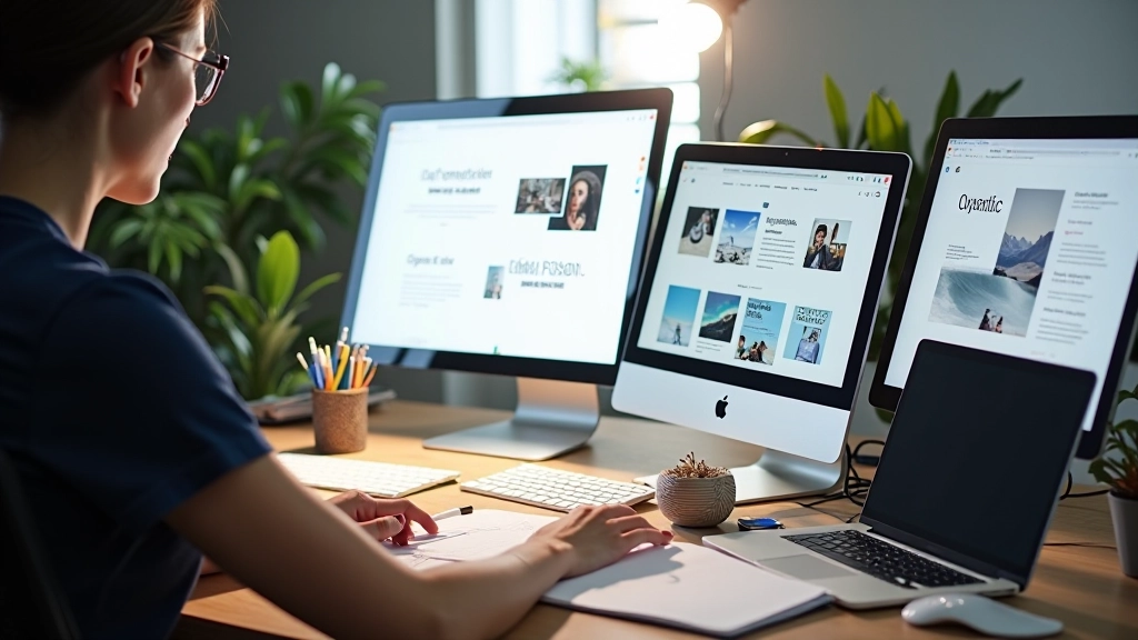 Responsive design mockup showing bilingual header on mobile tablet and desktop screens